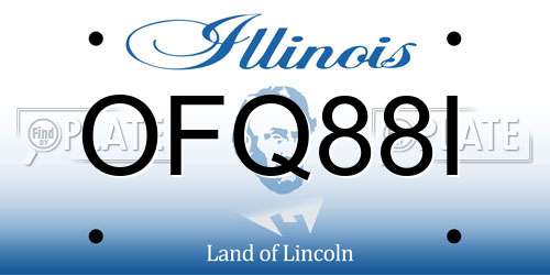 OFQ88I Illinois License Plate