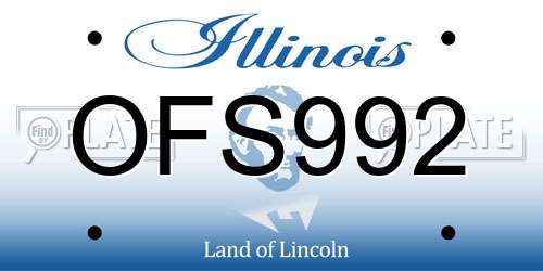 OFS992 Illinois License Plate
