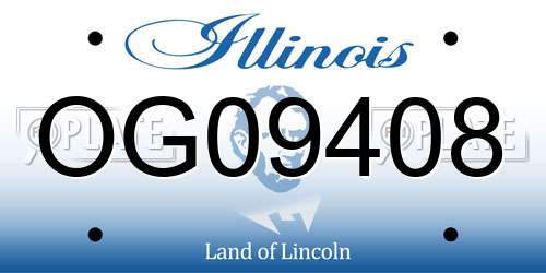 OG09408 Illinois License Plate