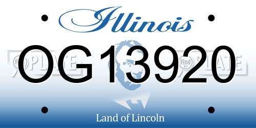 OG13920 Illinois License Plate