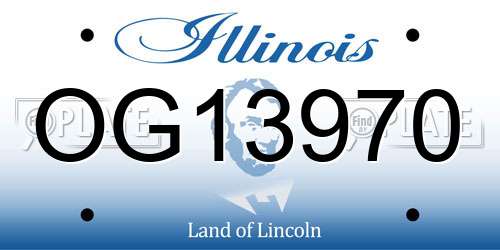 OG13970 Illinois License Plate
