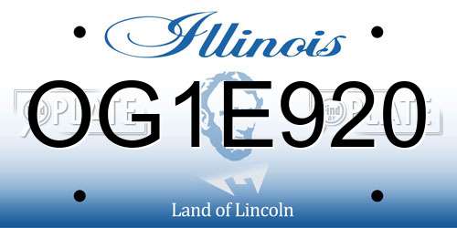 OG1E920 Illinois License Plate