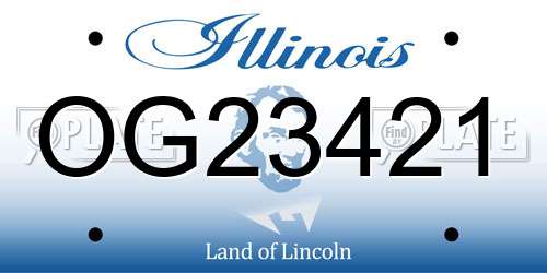 OG23421 Illinois License Plate