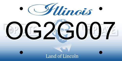 OG2G007 Illinois License Plate