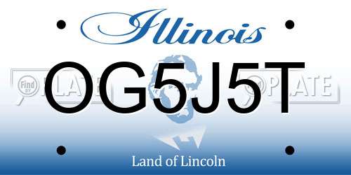 OG5J5T Illinois License Plate