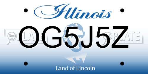 OG5J5Z Illinois License Plate