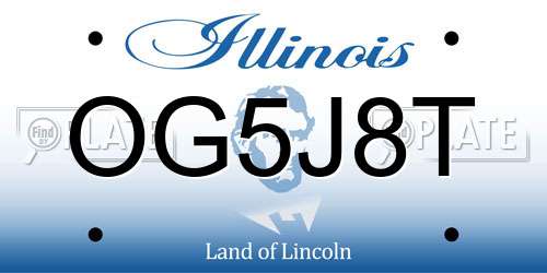 OG5J8T Illinois License Plate