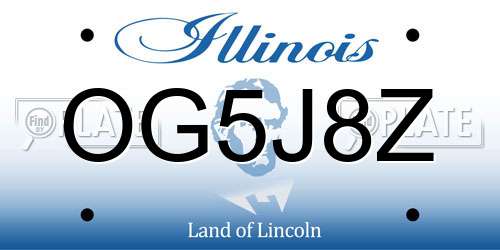 OG5J8Z Illinois License Plate