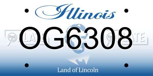 OG6308 Illinois License Plate