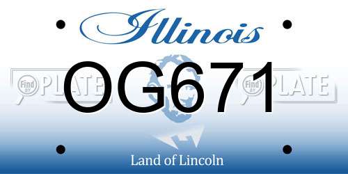 OG671 Illinois License Plate