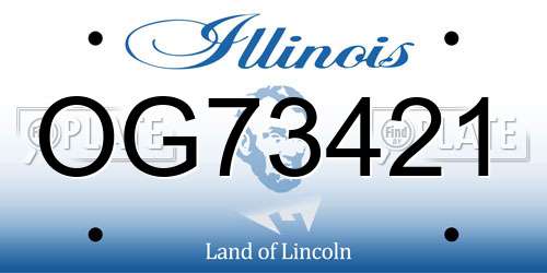 OG73421 Illinois License Plate