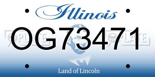 OG73471 Illinois License Plate