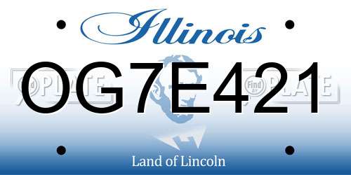 OG7E421 Illinois License Plate