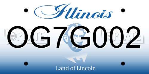 OG7G002 Illinois License Plate