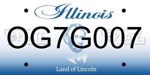 OG7G007 Illinois License Plate
