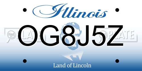 OG8J5Z Illinois License Plate