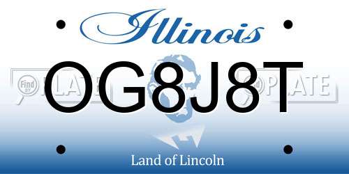 OG8J8T Illinois License Plate