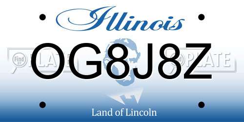 OG8J8Z Illinois License Plate