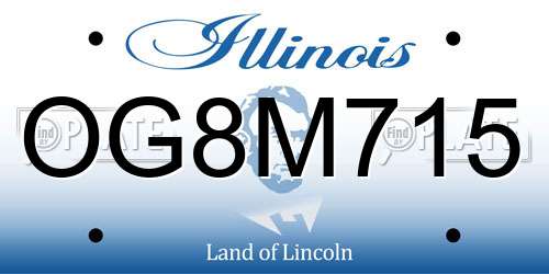 OG8M715 Illinois License Plate