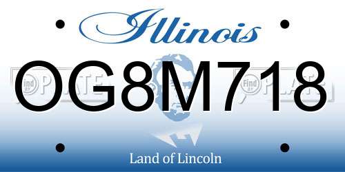 OG8M718 Illinois License Plate