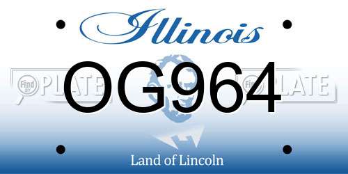 OG964 Illinois License Plate