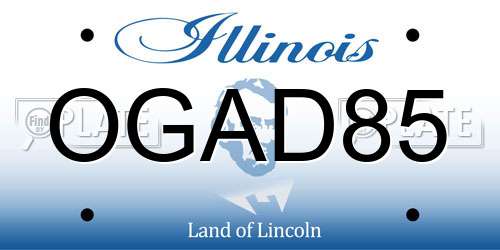 OGAD85 Illinois License Plate