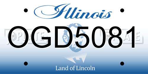 OGD5081 Illinois License Plate