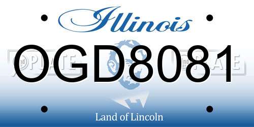 OGD8081 Illinois License Plate