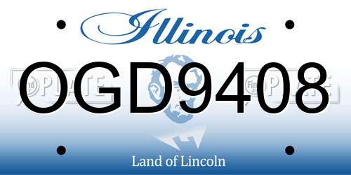 OGD9408 Illinois License Plate