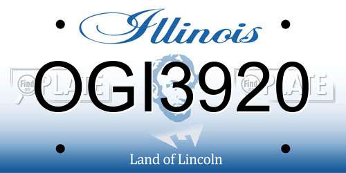 OGI3920 Illinois License Plate