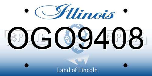 OGO9408 Illinois License Plate