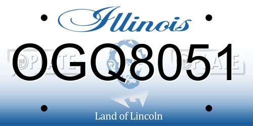 OGQ8051 Illinois License Plate