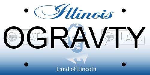 OGRAVTY Illinois License Plate