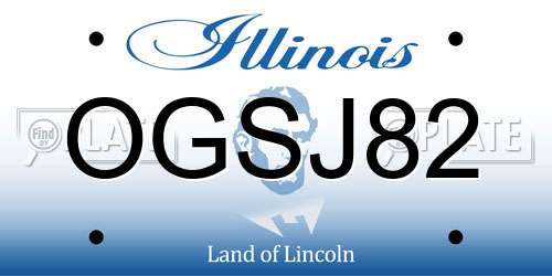 OGSJ82 Illinois License Plate