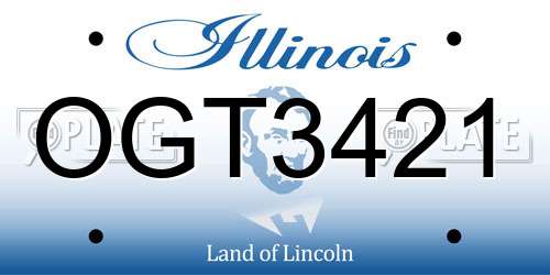 OGT3421 Illinois License Plate