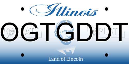 OGTGDDT Illinois License Plate