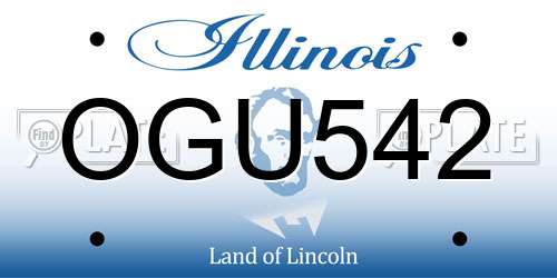 OGU542 Illinois License Plate