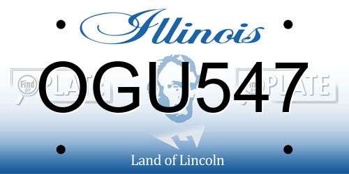 OGU547 Illinois License Plate