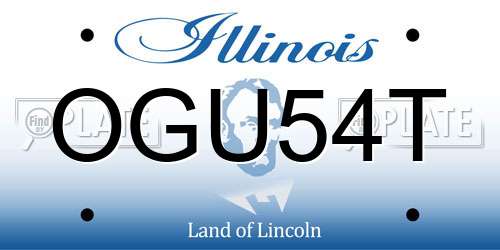 OGU54T Illinois License Plate