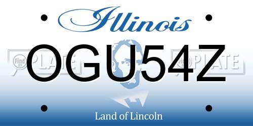 OGU54Z Illinois License Plate