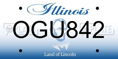 OGU842 Illinois License Plate