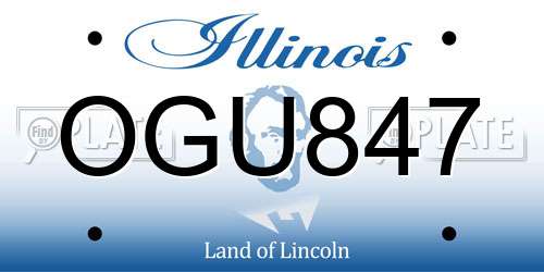 OGU847 Illinois License Plate