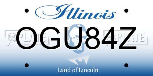 OGU84Z Illinois License Plate