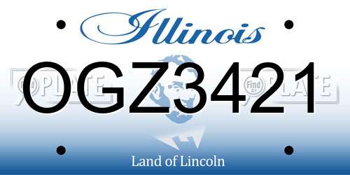 OGZ3421 Illinois License Plate