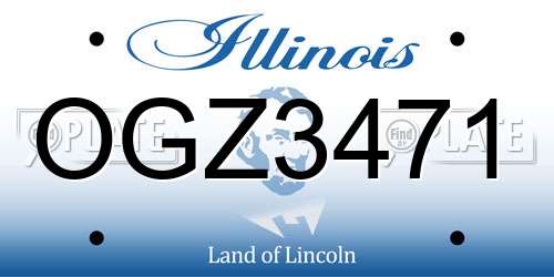 OGZ3471 Illinois License Plate