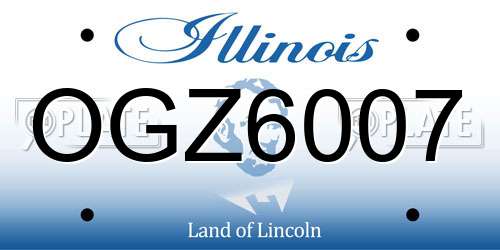 OGZ6007 Illinois License Plate