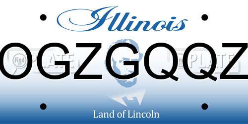 OGZGQQZ Illinois License Plate