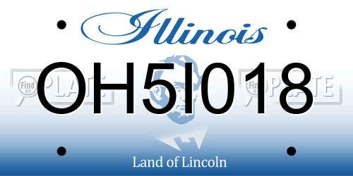 OH5I018 Illinois License Plate