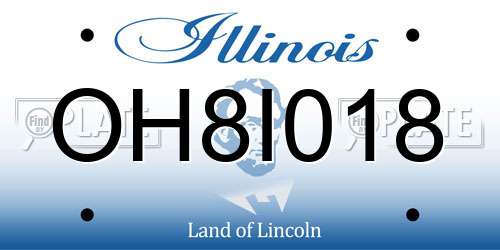 OH8I018 Illinois License Plate