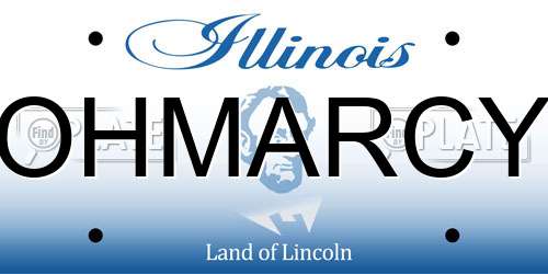 OHMARCY Illinois License Plate